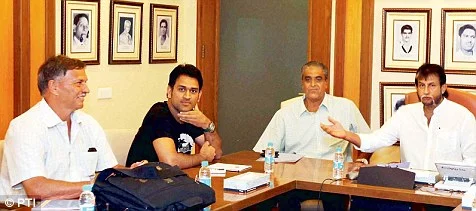 MS Dhoni with the India selectors