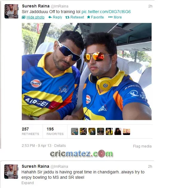 Dhoni and Raina trolls Sir Ravindra Jadeja in twitter Sir Ravindra Jadeja trolled by Suresh Raina in Twitter