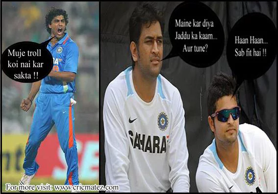 Dhoni and Raina trolls Sir Ravindra Jadeja in twitter Jadeja Trolled By MS Dhoni and Raina