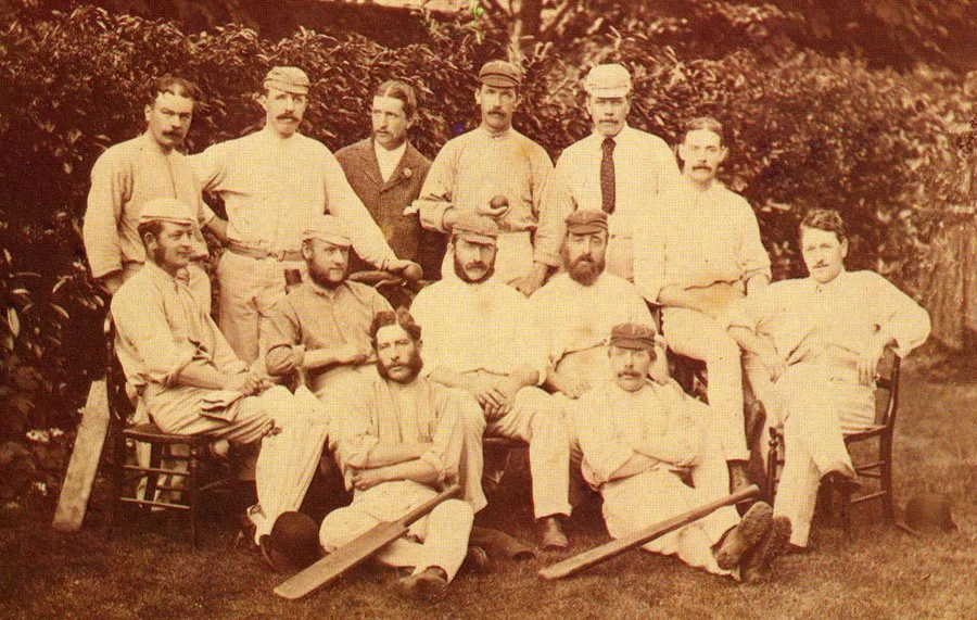 The England Squad which played the first ever test match in 1877 vs Australia