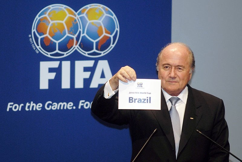 FIFA president Joseph Blatter announcing Brazil as the hosts