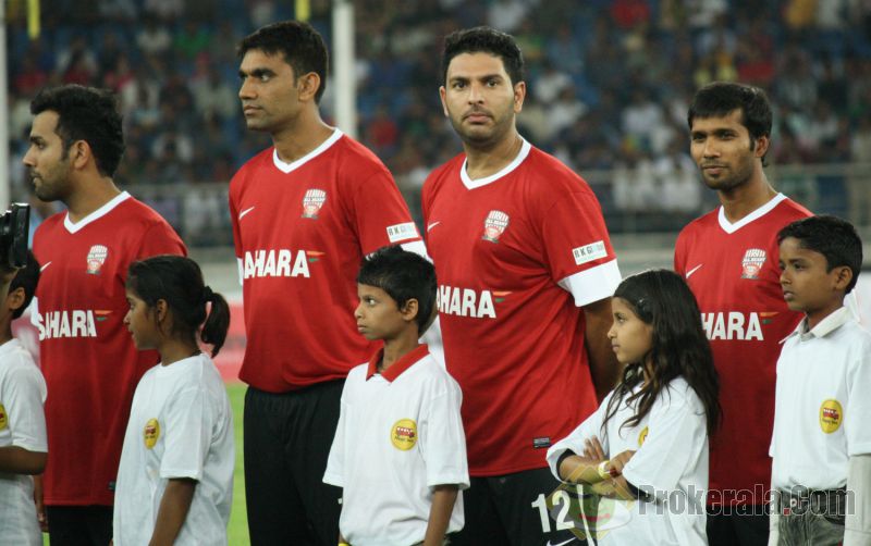 Football match between cricketers and filmstars